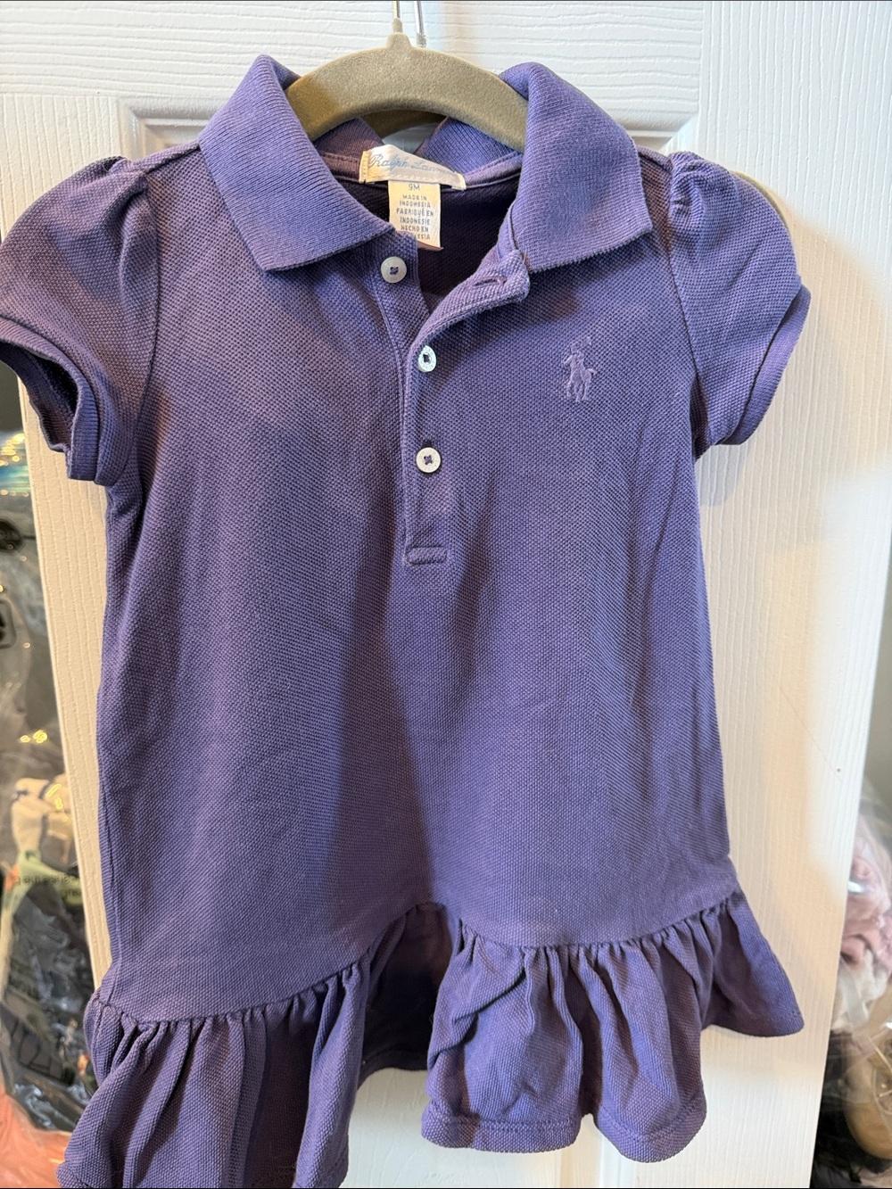 Ralph Lauren Purple Polo Dress for baby size 9m